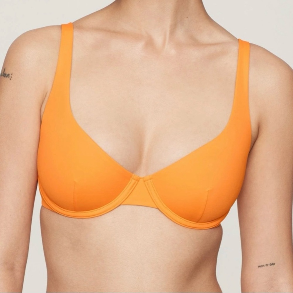 CUUP The Scoop Nectar Orange Underwire Bikini Top NWT